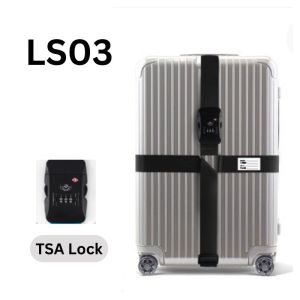 Adjustable TSA-Approved Security Travel Belt with Protective Luggage Straps and Name Tag for 20-32 Inch Suitcases