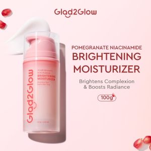Glad2Glow Pomegranate Niacinamide Brightening Moisturizer 100g – Fades Dullness & Refines Pores While Locking in Moisture for a Brighter More Even Glass-Like Complexion