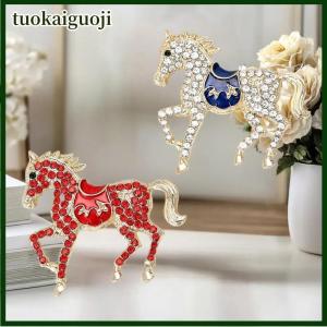 tuokaiguoji Cổ Điển Tòa Phong Cách Men Rhinestone Hoàng Đạo Ngựa Trâm Cài Pins Cho Phụ Nữ Quần Áo Phụ Kiện Người Đàn Ông Thời Trang Phù Hợp Với Ve Áo Corsage