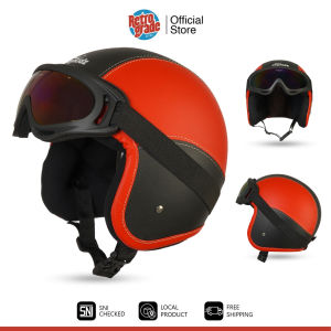 Helm Bogo Anak Retro Kacamata Anak Lucu Imut Polos Usia 2-6 Tahun Merah Hitam