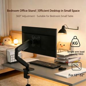 Rotating and height-adjustable computer monitor stand compatible with both laptops and monitors supports up to 10 kg