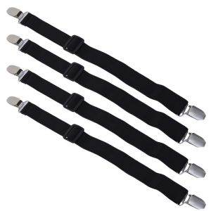 4Pcs Adjustable Bed Sheet Fasteners Suspender Elastic Sheet Band Strap Clips Sofa Cushion Mattress Pad Cover Gripper Corner Clip