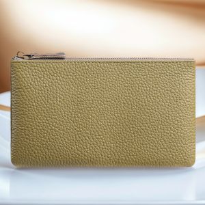 Womens Top Grain Leather Wristlet Clutch Phone Holder Long Wallet Purse Zipper Large capacity storage Handbag