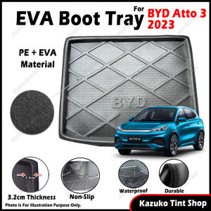 ✨ For BYD Atto 3 2023 - Present EVA Copolymer Car Boot Tray Luggage Cargo Trunk Tray Dulang But Kereta Durable Easy Clean 100% Custom Fit Waterproof Senang Pasang Senang Cuci Kalis Tahan Lama Air 汽车后箱垫