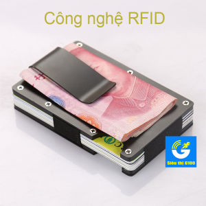 Ví kẹp đựng thẻ ngân hàng thẻ ATM phong cách Châu Âu công nghệ RFID chống scan