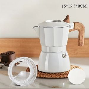 Sacesr Double Valve Mocha Pot Italian Extraction Coffee Pot Outdoor Coffee Brewing Espresso Utensil with Ceramic Spray Layer 4Y1Z7