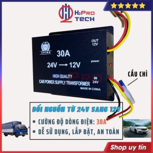 Đổi Nguồn Từ 24V Sang 12V 20A - 30A Cao Cấp Cho Ô Tô - Xe Tải Hạ Áp 24V Xuống 12V Điện Ổn Định An Toàn - H2Pro Tech