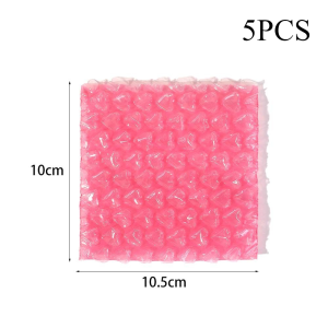 5Pcs Portable Heart Bubble Bag Self-Seal Packaging Shockproof Bubble Film Mini Pink Mailing Bag Decor Packaging Sack Supplies
