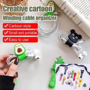 Cartoon Creative Data Cable Charging Cable Organizer Cute Silicone Cable Winder Earphone Winding Wire Collection Storage充电线理线器