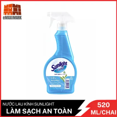 Nước Lau Kính Sunlight Siêu Nhanh Không Mùi Khó Chịu Chai 520ML