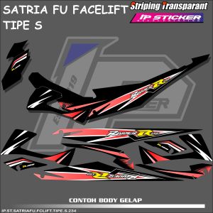 SATRIA FU 150 FACELIFT TIPE S (COD) STIKER STRIPING MOTOR SUZUKI SATRIA FU 150 FACELIFT TIPE S - STIKER LIST GRAFIK SIMPLE WARNA VARIASI DESAIN RACING HOLOGRAM DAN TRANSPARAN BISA COD IP.KODE-234