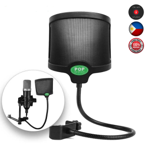 ONAIR Pop Shield with Adjustable Mount and 360° Flexible Metal Gooseneck Holder (7 inches U-Shape)