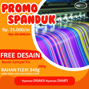 [TEBAL 340 GRAM FREE DESIGN] CETAK SPANDUK / BANNER / BACKDROP / BACKROUND