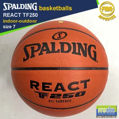 SPALDING React TF250 FIBA-Approved Original Indoor-Outdoor Basketball Size 7 and Size 6