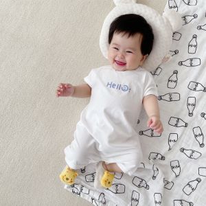 Body Đùi In Hình Mặt Trời Bộ Liền Thân Cộc Tay Chất Thun Lạnh Thoáng Mát Bodysuit Sơ Sinh 3-12kg