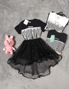 ĐẦM SỌC PHỐI VÁY REN ĐUÔI TÔM