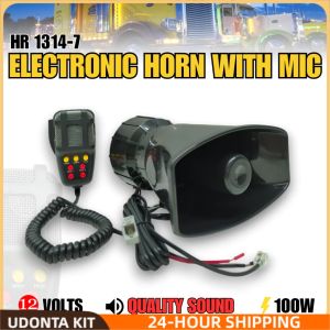 7 Sound Police car siren car Air Horn Car Horn Speakers Loud Mic PA System Emergency Amplifier Hooter 100Wsuper loud 12v police siren with microphone police siren wang wang siren police horn wangwang siren horn talking horn