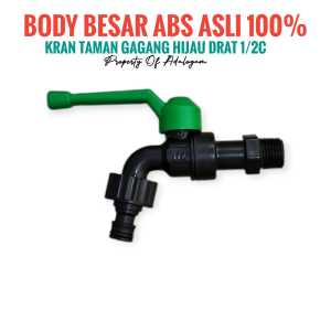 Kran Air Taman Gagang Hijau Body Besar 1/2 Inch ABS Asli GD8001