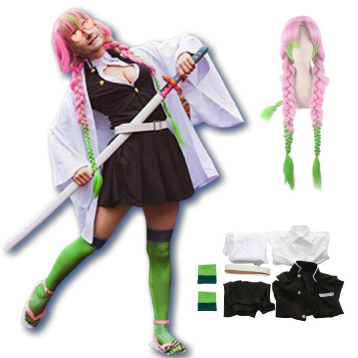 Demon Slayer Mitsuri Kanroji Cosplay Costume Kimonos Adult Kids Anime ...