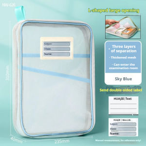 L型大开口科目袋 (网纱大容量) L-Shape Subject Bag (Mesh Large Capacity) Beg Subjek Pelajar | 学生书本文件收纳袋 School File