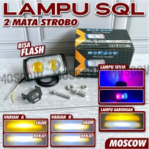 LAMPU TEMBAK SQL 2 MATA PRO 2 MODE JAUH DEKAT LED PUTIH KUNING HIGH LOW 12 - 80v / LAMPU SOROT LASER Foglamp Universal MOBIL SEPEDA MOTOR JUPITER F1ZR VEGA FORCE SUPRA KHARISMA REVO MIO NINJA BEAT KARBU INJEKSI SCOOPY VARIO KLX CRF NMAX AEROX VARIO CBR