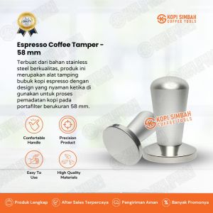 Coffee Tamper 58mm Stainless Steel Alat Tamping Pemadat Bubuk Kopi Espresso