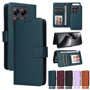 For Xiaomi Mi 14T 13T Pro Phone Case Detachable Magnetic Leather Wallet Soft TPU Card Slot Flip Cover Casing