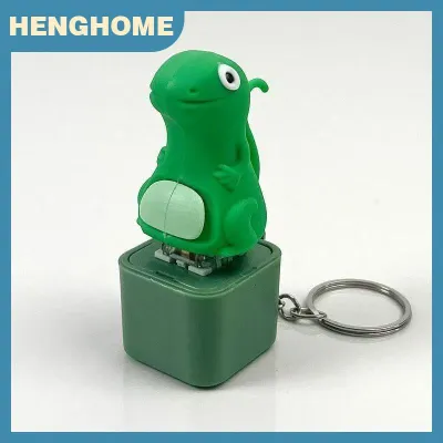 HENGHOME Thằn lằn âm thanh Keychain nhỏ gọn căng thẳng cứu trợ động đậy mặt dây chuyền dễ thương nút âm thanh Keyring cho hành lý Tag Quà Tặng trang trí nội thất