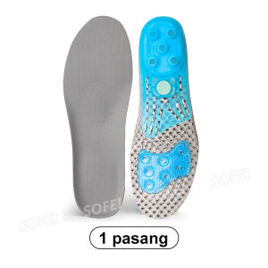 SOFEI 1 Pasang Sol Silikon Musim Semi Olahraga Penyerapan Guncangan Sol Lembut Bernapas Lari Elastis