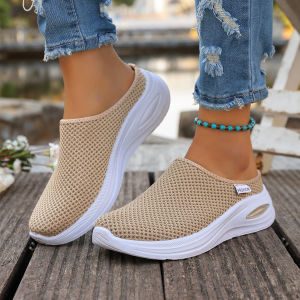 2025 New WomenS Slippers Transparent Best-Selling Lightweight Lazy Shoes Large Size Thick-Soled Half-Slippers For Women