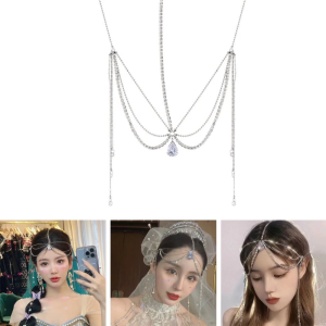 Trán Mũ sắt chuỗi kim cương giả đội đầu Layerd Tóc Jewlery Giáng Sinh Prom Lễ Hội Tóc Cho nữ phụ nữ Teen