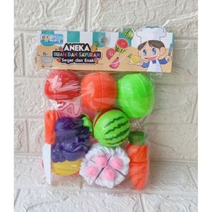 Mainan Edukasi Anak Masak Masakan Buah Sayur dan Kue Tart Potong MF 20
