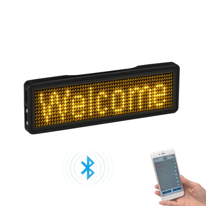 Bluetooth LED Name Badge Rechargeable Light Sign DIY Programmable