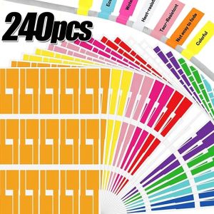8Sheets/240pcs Wire Color Classification Storage Stickers Writable Cable Labels Self-Adhesive Waterproof Home Office Labels
