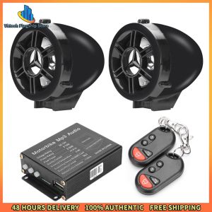 Vktech Keyless Entry Motorcycle Alarm System with Bluetooth Speaker and FM Radio for Secure and Enjoyable Rides