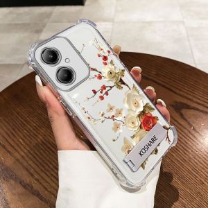 Case for Oppo A3 Pro 5G Oppo A3X A3 phone casing softcase silicone shockproof cover new design aesthetic flower with Holder sjcbzzh01