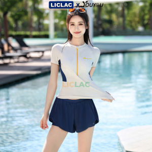 Bộ đồ bơi nữ dài tay chống nắng YOUYOU UPF50 và quần short 2 lớp nhanh khô đi biển bơi lội - BD15153