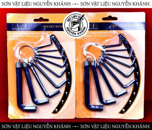 BỘ LỤC GIÁC LỚN 10 CÂY LIWIN – CHÌA LỤC GIÁC CÓ VÒNG GIỮ DÙNG VẶN ỐC LỤC GIÁC 1.5–10MM