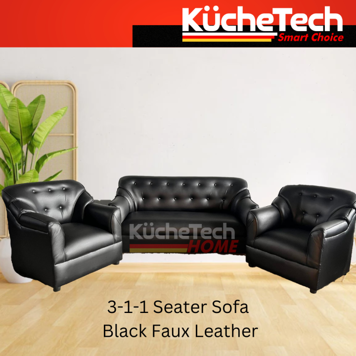 Sala Set Sofa Faux Leather 3-1-1 Sala Set Sofa Set Locally Made Furniture  Seater Heavy Duty Lazada PH