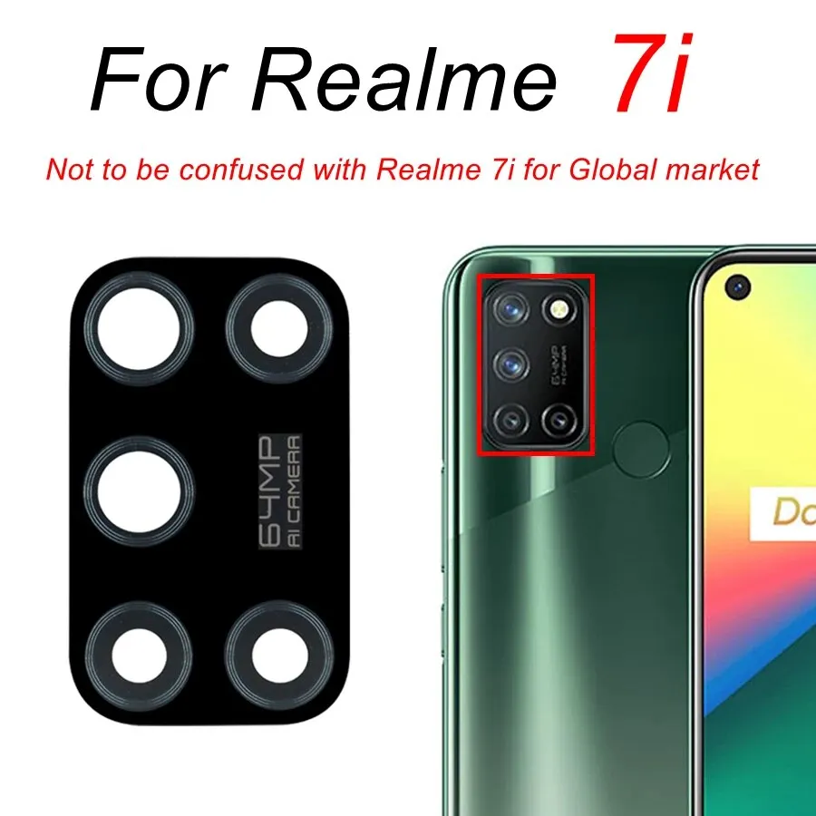 Main Camera Glass For Realme Pro 5G 8i 7i 6i 6S X2 XT C3 C21 Rear  Back Camera Lens Glass Cover Replacement RMX3085