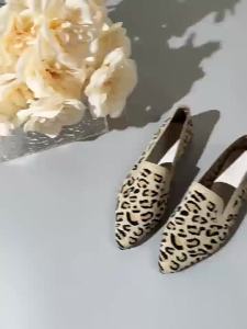 WomenS Soft Sole Loafers WomenS Shallow Color Flat Shoes Breathable Knit Soft Sole Pointed Toe Casual Shoes