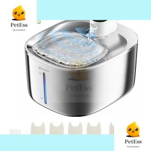 Stainless Steel Automatic Pet Water Fountain 4L 4000mAh Wireless 6-Layer Filtration Smart Sensing QuietPump
