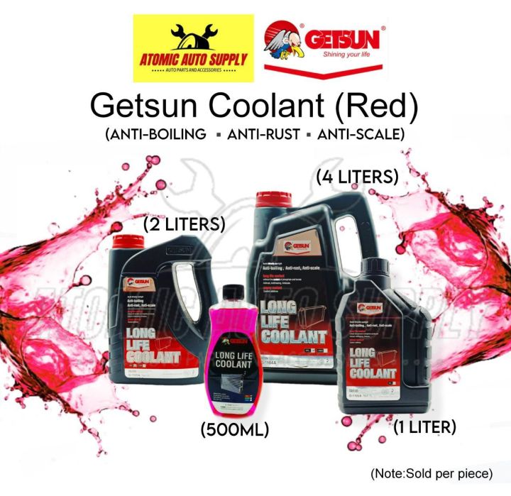 GETSUN LONG LIFE LE COOLANT FOR AUTOMOTIVE & MOTORCYCLE - RED (4L/2L/1L ...