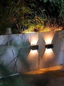 Waterproof Solar Wall Light Outdoor Warm Garden Decoration LED Wall Lamp Fence Lights Durable