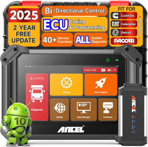 Ancel V6 Pro+HD Enhanced 12v 24v Car & Truck All System Diagnostic Tool Ecu Programming Obd2 Scanner Full System 2026 Newest Key Programming Odb2 Scanner Heavy Duty Truck Scanner Wifi Scanner Engine Code Reader & Scan Tool Odb Scaner Car Diagnostic Tool