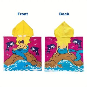 Microfiber Hooded Beach Towel for Kids Toddlers Bath/Pool/Swim Poncho Cover-ups