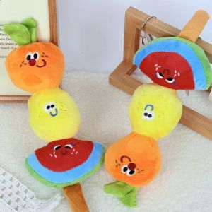 OUTOPEN Phim hoạt hình Đồ chơi phát ra âm thanh Tanghulu bằng vải mềm Chống cắn Sáng tạo Đồ chơi chó kêu cót két Bền bỉ Di động Đồ chơi tương tác cho thú cưng Giảm bớt sự nhàm chán
