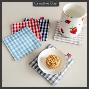 [Creative] 1 5 cái vải Coaster trà khăn đôi vải placemat tinh khiết bông cách nhiệt Pad Mug Pad nhà bếp Bảng trang trí nội thất