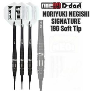 ONE80 SOFT TIP DART - 19G NORIYUKI NEGISHI SIGNATURE 90% TUNGSTEN SOFT TIP DARTS (ARROW DART LEMBUT)
