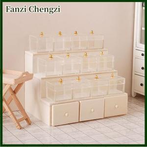 Fanzi 1:12 Dollhouse Miniature Display Rack Candy Box Drawer Cabinet W Clear Box Furniture Model Decor Toy Doll House Accessories